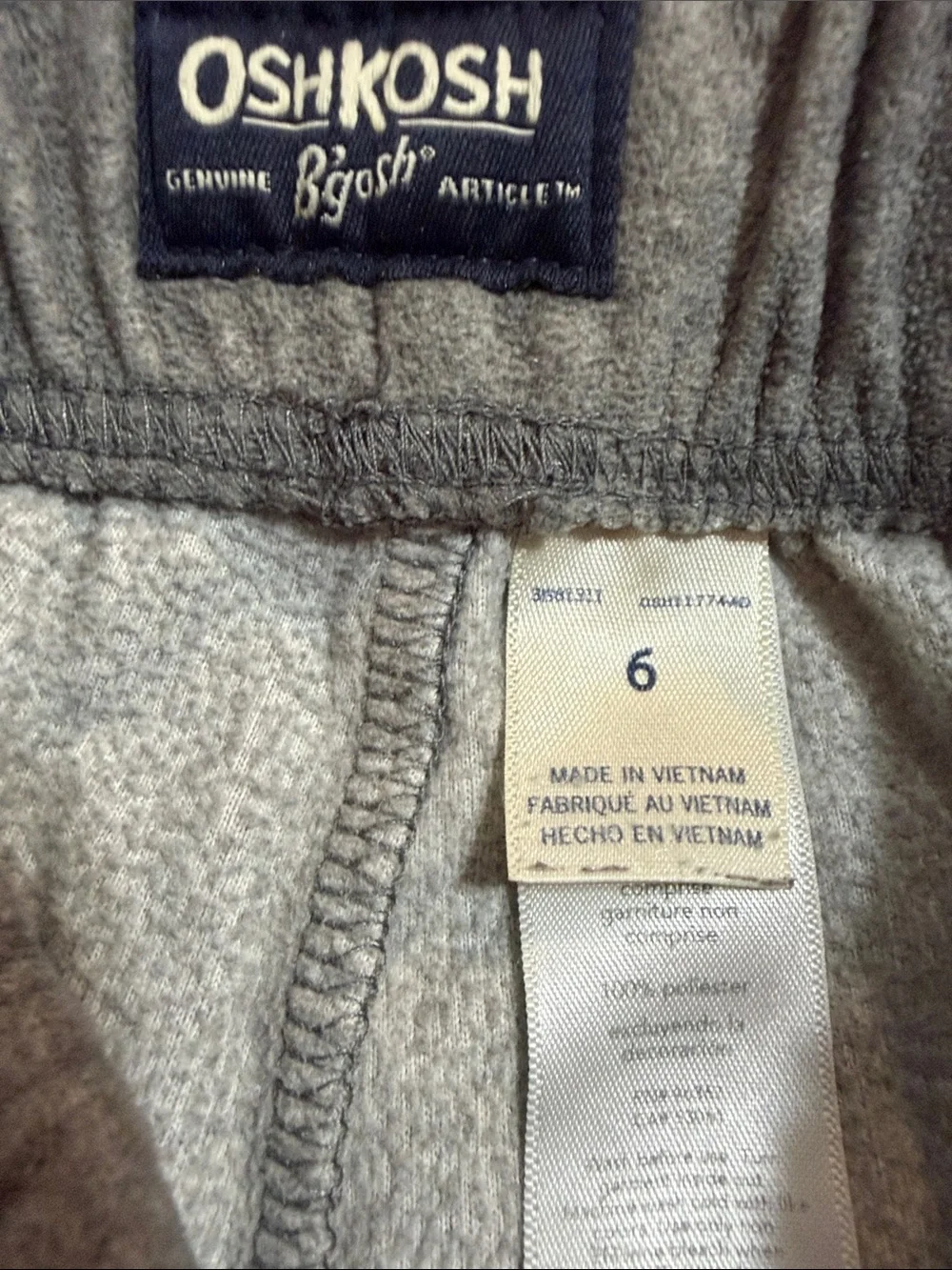 OshKosh B'gosh Light Gray Kids Jogger Pants with pockets -Size 6